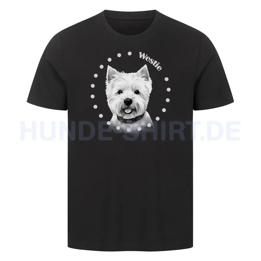 Premium T-Shirt "Westie Rounded" Schwarz – hunde-shirt.de