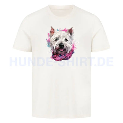 Premium T-Shirt "Westie - Wintermädchen" Natural Raw – hunde-shirt.de