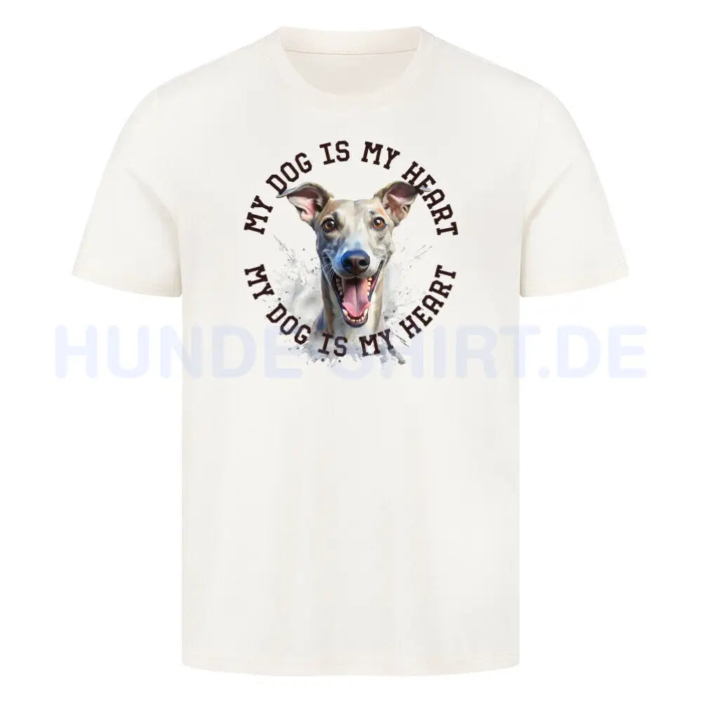 Premium T-Shirt "Whippet HEART 2" Natural Raw – hunde-shirt.de