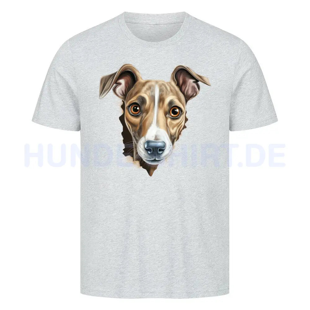 Premium T-Shirt "Whippet Hole" Heather Grey – hunde-shirt.de