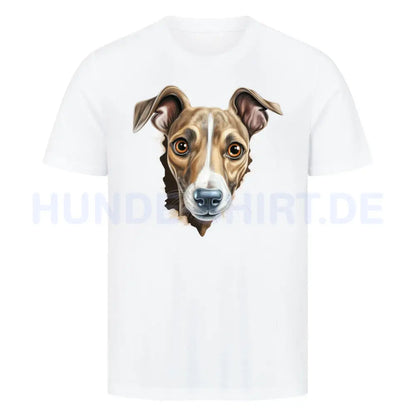 Premium T-Shirt "Whippet Hole" Weiß – hunde-shirt.de