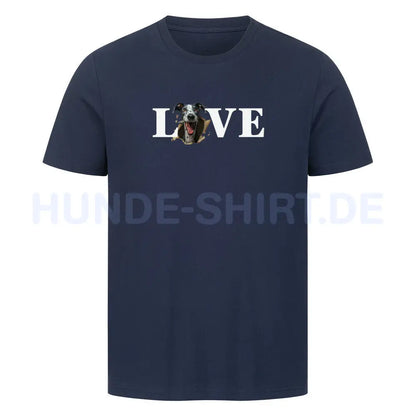 Premium T-Shirt "Whippet - LOVE" French Navy – hunde-shirt.de