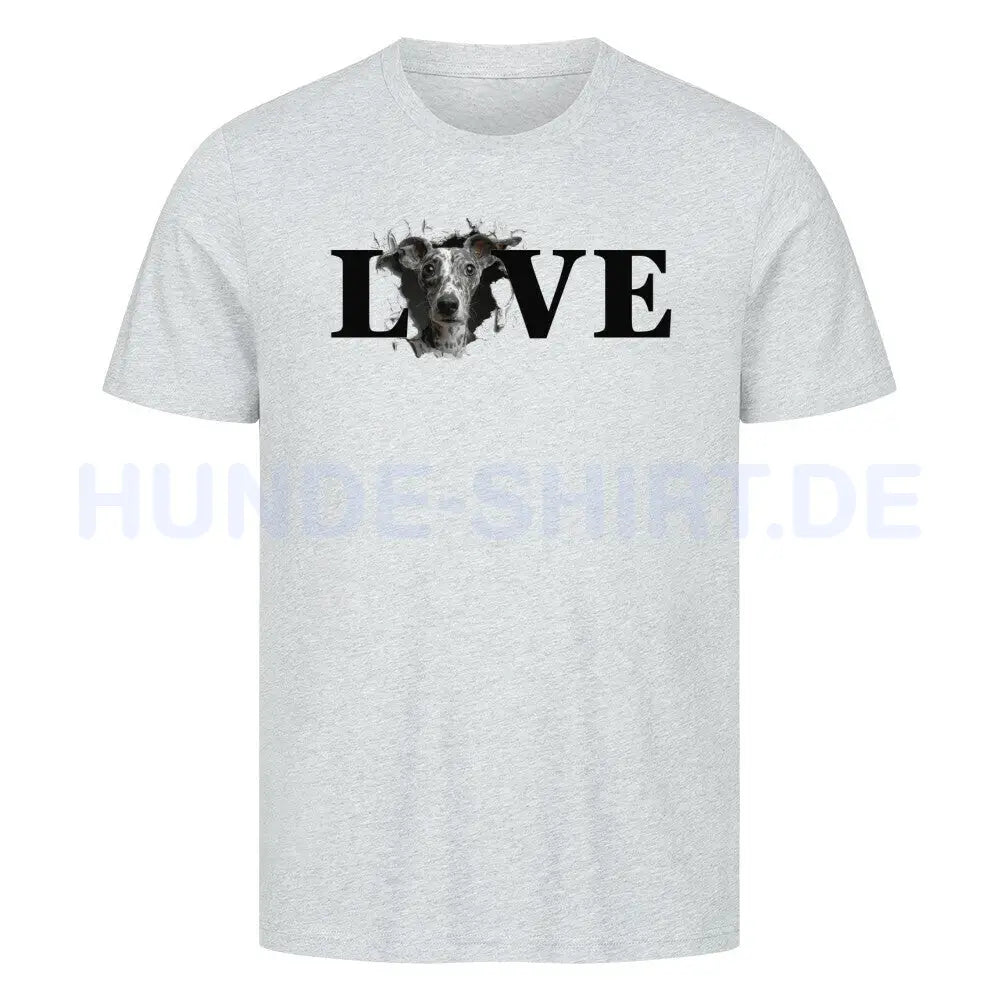 Premium T-Shirt "Whippet LOVE" Heather Grey – hunde-shirt.de