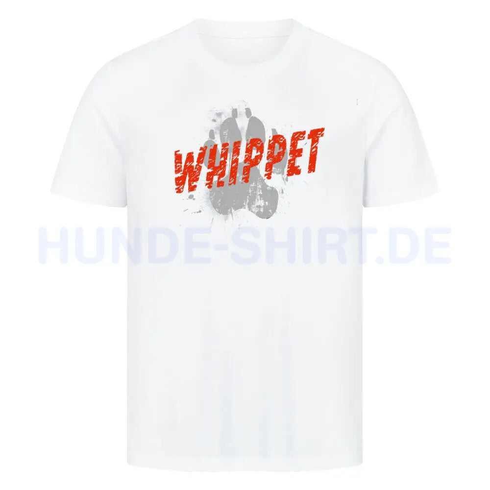 Premium T-Shirt "Whippet - PAW" Weiß – hunde-shirt.de