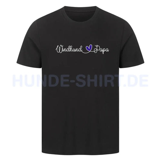 Premium T-Shirt "Windhund - Papa" Schwarz – hunde-shirt.de