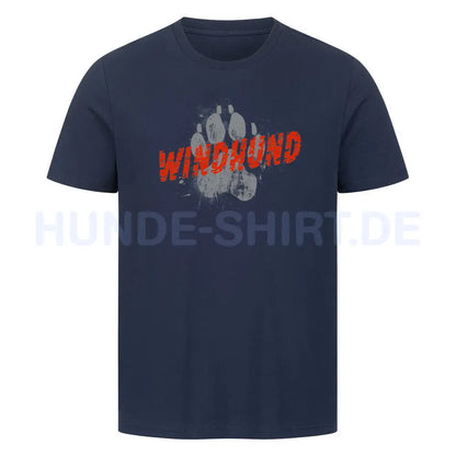 Premium T-Shirt "Windhund - PAW" French Navy – hunde-shirt.de