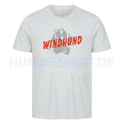 Premium T-Shirt "Windhund - PAW" Heather Grey – hunde-shirt.de