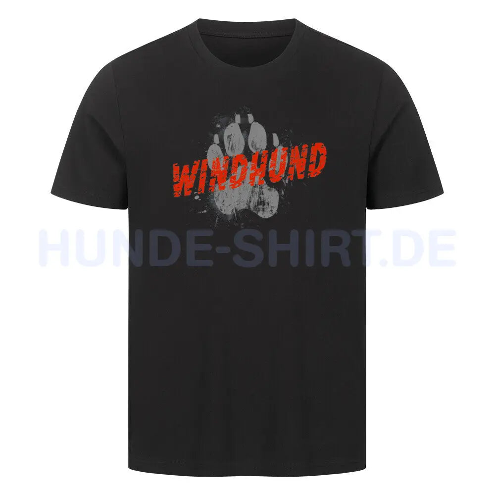 Premium T-Shirt "Windhund - PAW" Schwarz – hunde-shirt.de