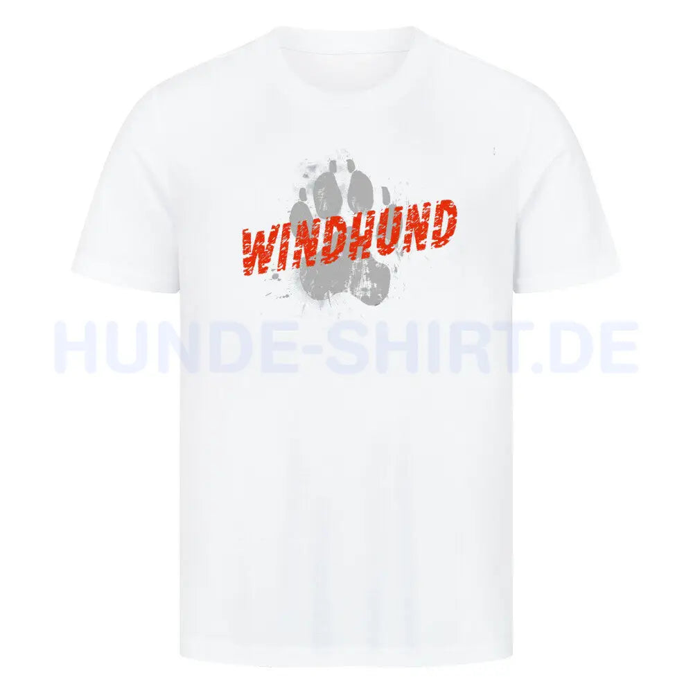 Premium T-Shirt "Windhund - PAW" Weiß – hunde-shirt.de