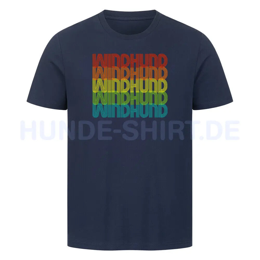 Premium T-Shirt "Windhund - RETRO" French Navy – hunde-shirt.de