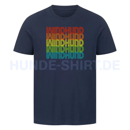 Premium T-Shirt "Windhund - RETRO" French Navy – hunde-shirt.de