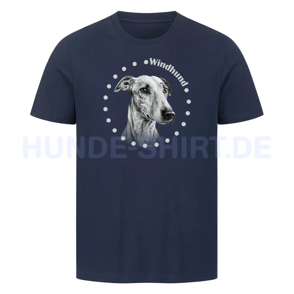 Premium T-Shirt "Windhund Rounded" French Navy – hunde-shirt.de