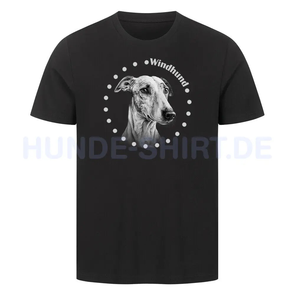 Premium T-Shirt "Windhund Rounded" Schwarz – hunde-shirt.de