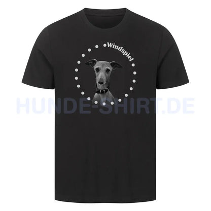 Premium T-Shirt "Windspiel Rounded" Schwarz – hunde-shirt.de