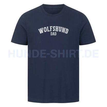 Premium T-Shirt "Wolfshund - DAD" French Navy – hunde-shirt.de