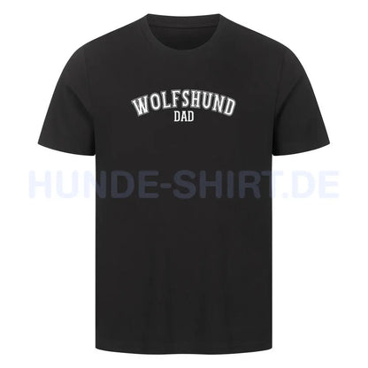 Premium T-Shirt "Wolfshund - DAD" Schwarz – hunde-shirt.de