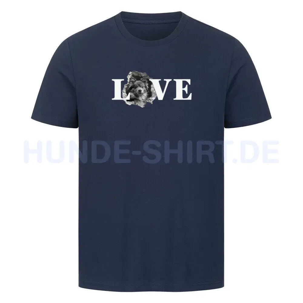 Premium T-Shirt "Wolfsspitz - LOVE" French Navy – hunde-shirt.de