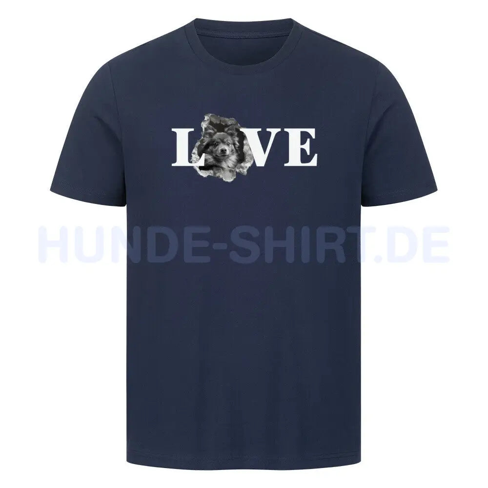 Premium T-Shirt "Wolfsspitz - LOVE" French Navy – hunde-shirt.de