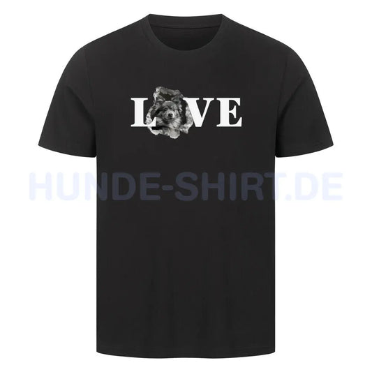 Premium T-Shirt "Wolfsspitz - LOVE" Schwarz – hunde-shirt.de