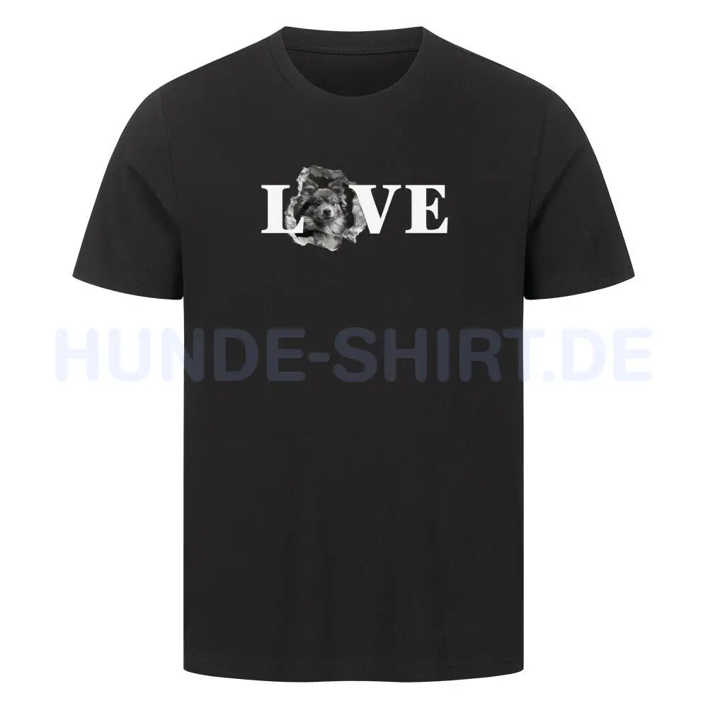 Premium T-Shirt "Wolfsspitz - LOVE" Schwarz – hunde-shirt.de