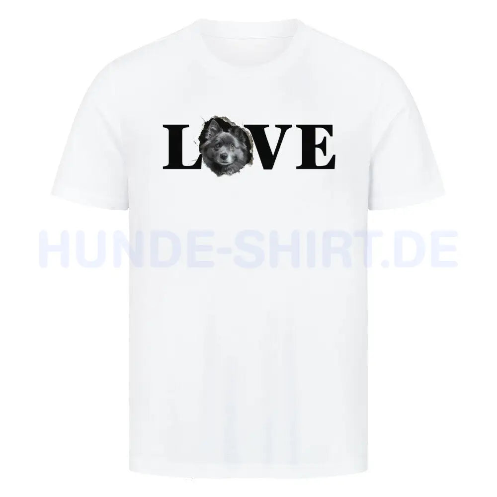 Premium T-Shirt "Wolfsspitz LOVE" Weiß – hunde-shirt.de