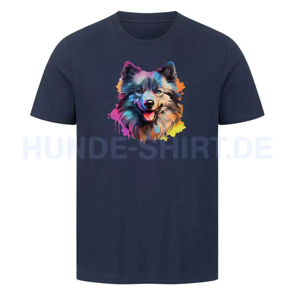 Premium T-Shirt "Wolfsspitz - Paint" French Navy – hunde-shirt.de