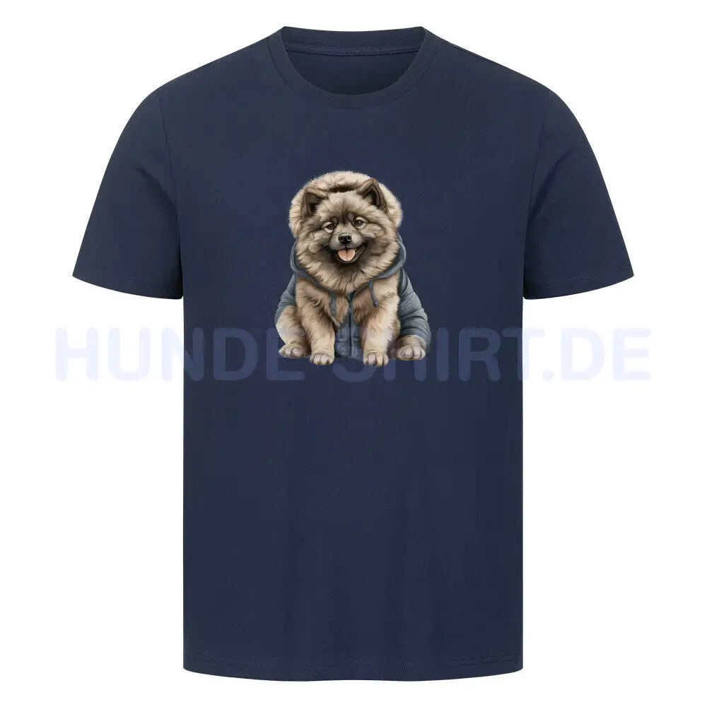 Premium T-Shirt "Wolfsspitz - Winter" French Navy – hunde-shirt.de