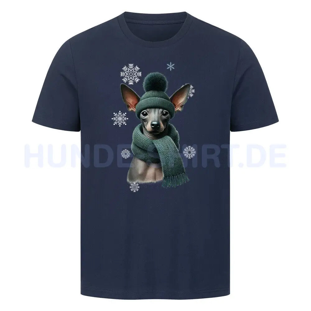 Premium T-Shirt "Xolo Winter" French Navy – hunde-shirt.de