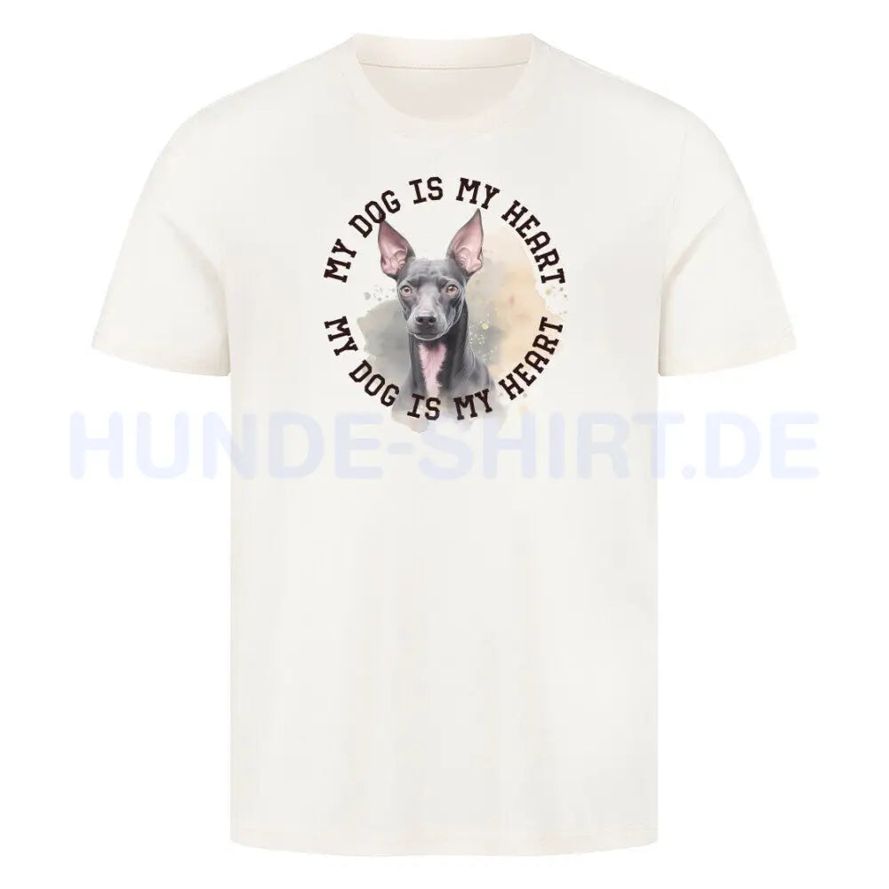 Premium T-Shirt "Xoloitzcuintle HEART" Natural Raw – hunde-shirt.de