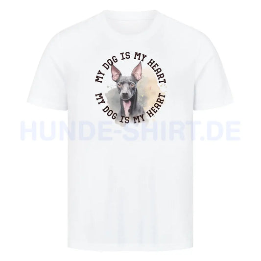 Premium T-Shirt "Xoloitzcuintle HEART" Weiß – hunde-shirt.de