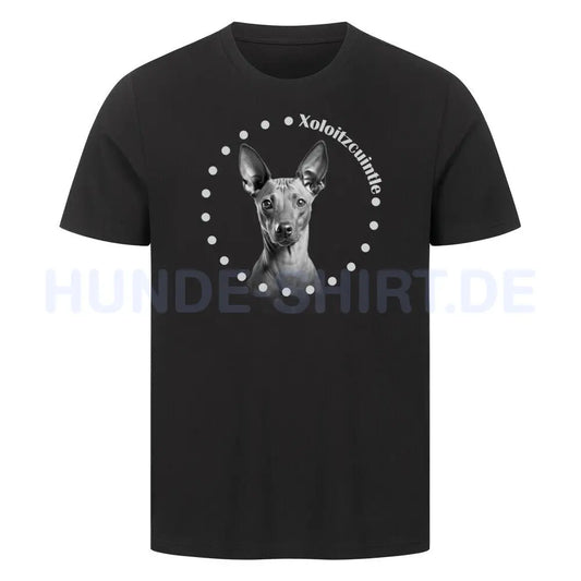 Premium T-Shirt "Xoloitzcuintle Rounded" Schwarz – hunde-shirt.de