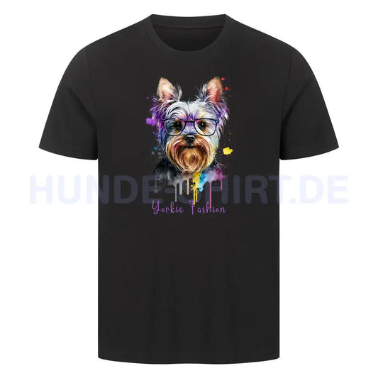 Premium T-Shirt "Yorkie - Fashion" Schwarz – hunde-shirt.de