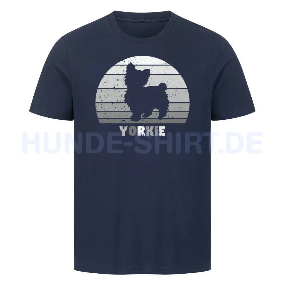 Premium T-Shirt "Yorkie" French Navy – hunde-shirt.de