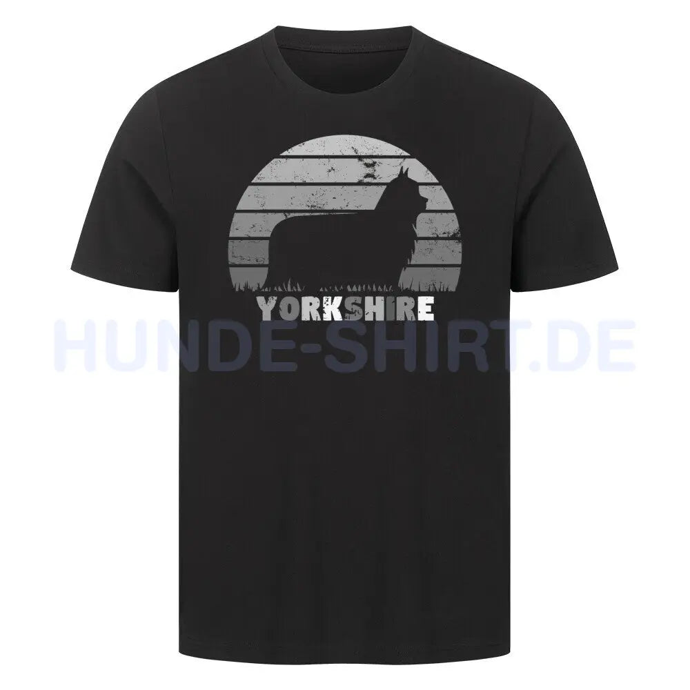 Premium T-Shirt "Yorkshire Terrier lang" Schwarz – hunde-shirt.de