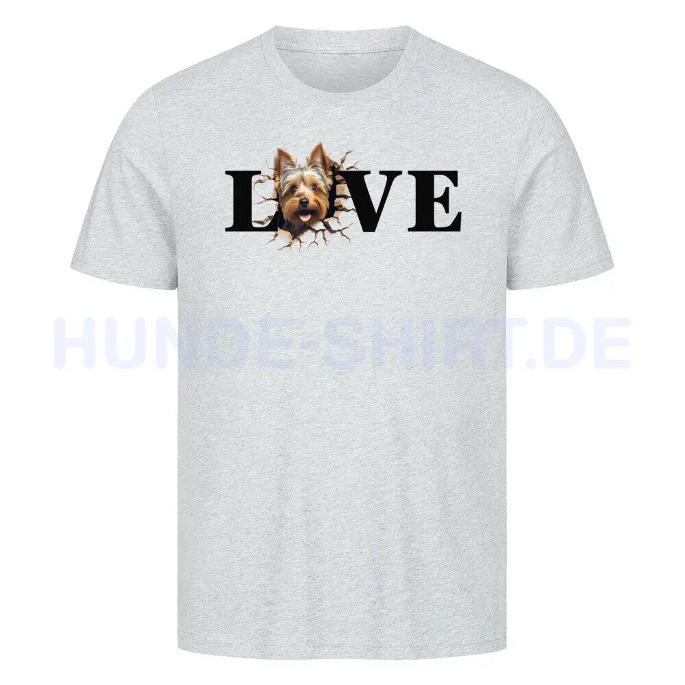 Premium T-Shirt "Yorkshire Terrier LOVE 2" Heather Grey – hunde-shirt.de