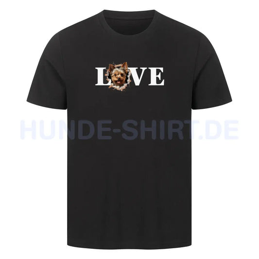 Premium T-Shirt "Yorkshire Terrier - LOVE" Schwarz – hunde-shirt.de