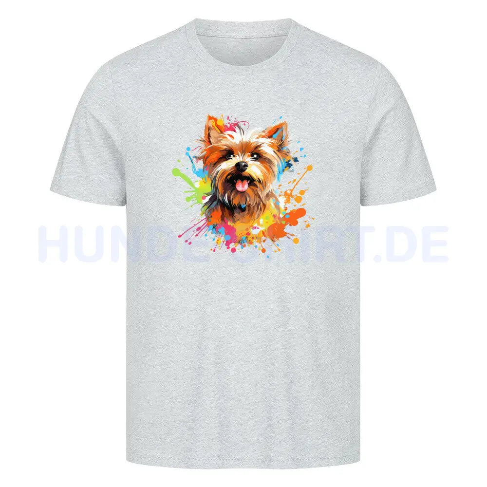 Premium T-Shirt "Yorkshire Terrier - Paint" Heather Grey – hunde-shirt.de