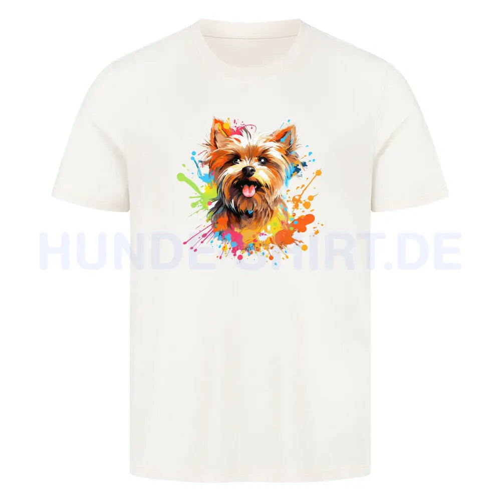 Premium T-Shirt "Yorkshire Terrier - Paint" Natural Raw – hunde-shirt.de