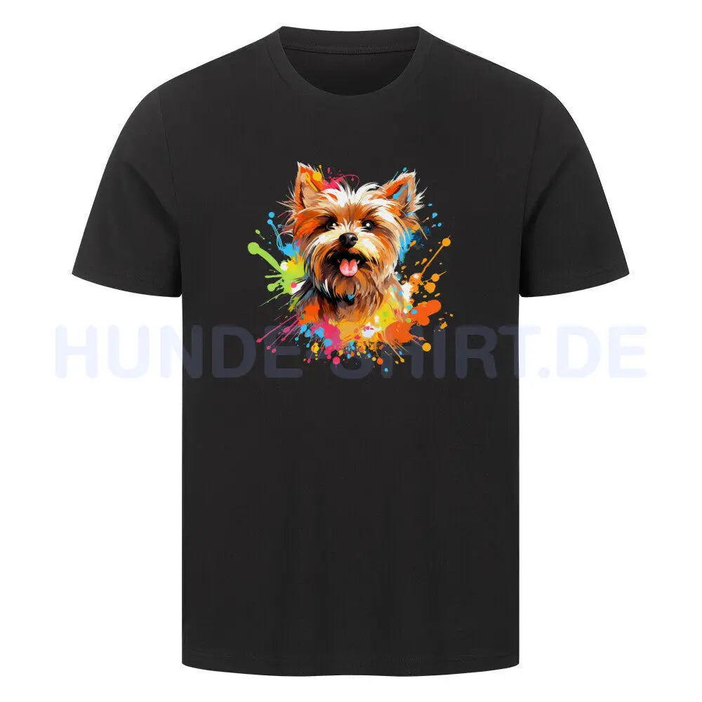 Premium T-Shirt "Yorkshire Terrier - Paint" Schwarz – hunde-shirt.de