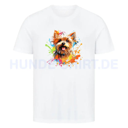 Premium T-Shirt "Yorkshire Terrier - Paint" Weiß – hunde-shirt.de