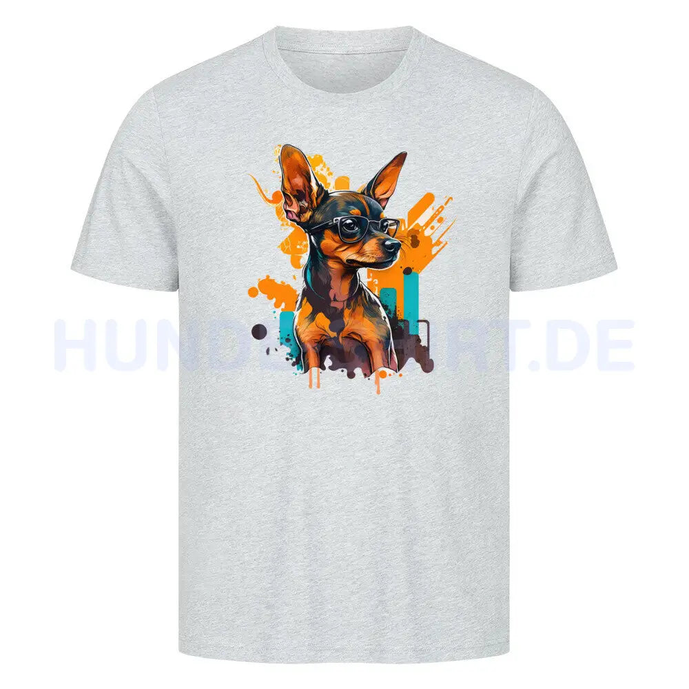 Premium T-Shirt "Zwergpinscher - Art" Heather Grey – hunde-shirt.de