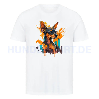 Premium T-Shirt "Zwergpinscher - Art" Weiß – hunde-shirt.de