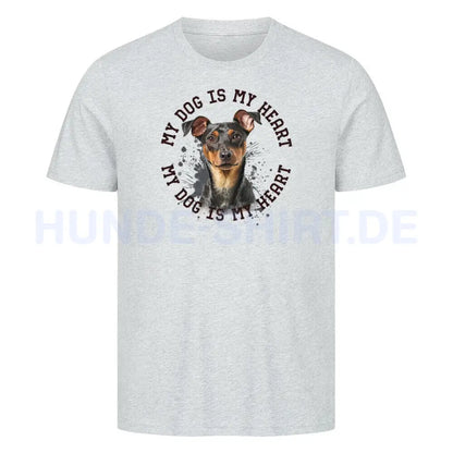 Premium T-Shirt "Zwergpinscher HEART" Heather Grey – hunde-shirt.de