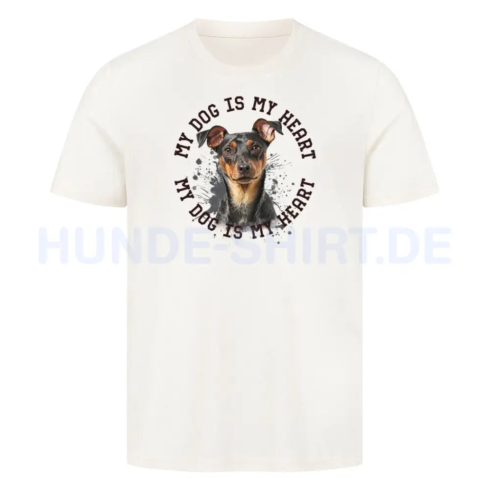 Premium T-Shirt "Zwergpinscher HEART" Natural Raw – hunde-shirt.de