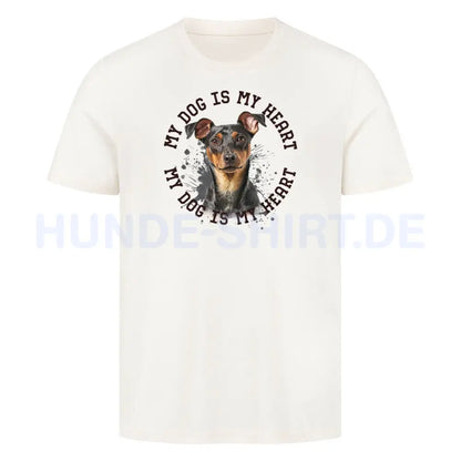 Premium T-Shirt "Zwergpinscher HEART" Natural Raw – hunde-shirt.de