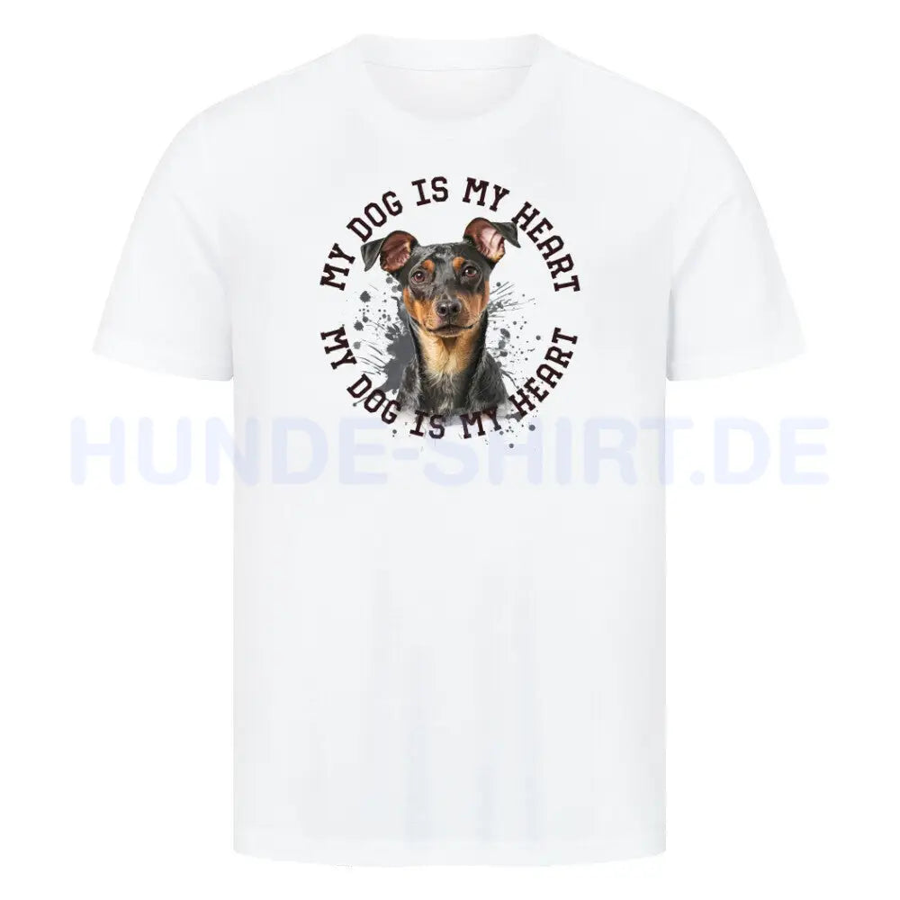 Premium T-Shirt "Zwergpinscher HEART" Weiß – hunde-shirt.de