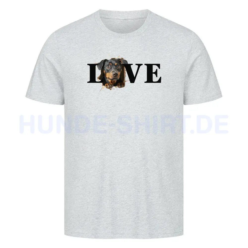 Premium T-Shirt "Zwergpinscher - LOVE" Heather Grey – hunde-shirt.de