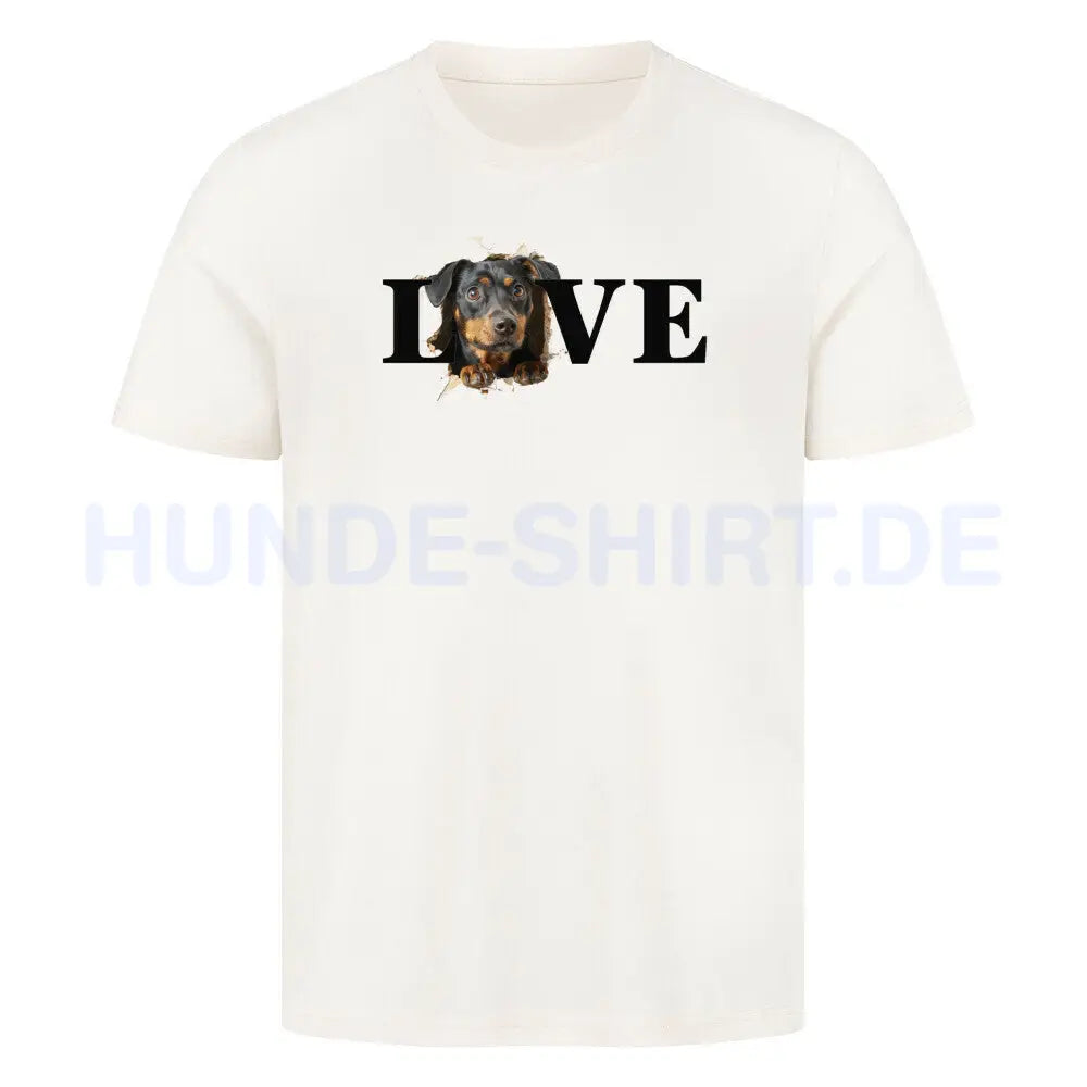 Premium T-Shirt "Zwergpinscher - LOVE" Natural Raw – hunde-shirt.de