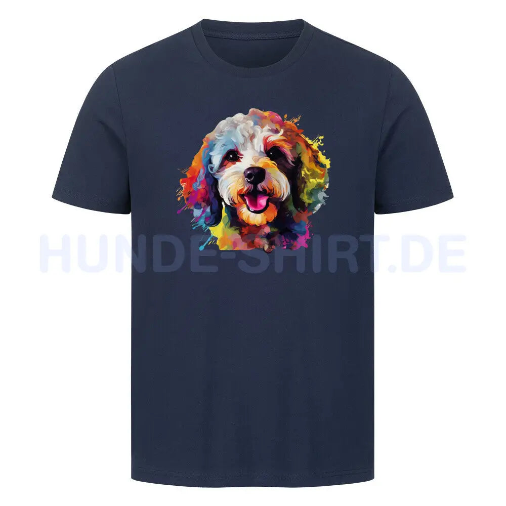 Premium T-Shirt "Zwergpudel - Happy" French Navy – hunde-shirt.de