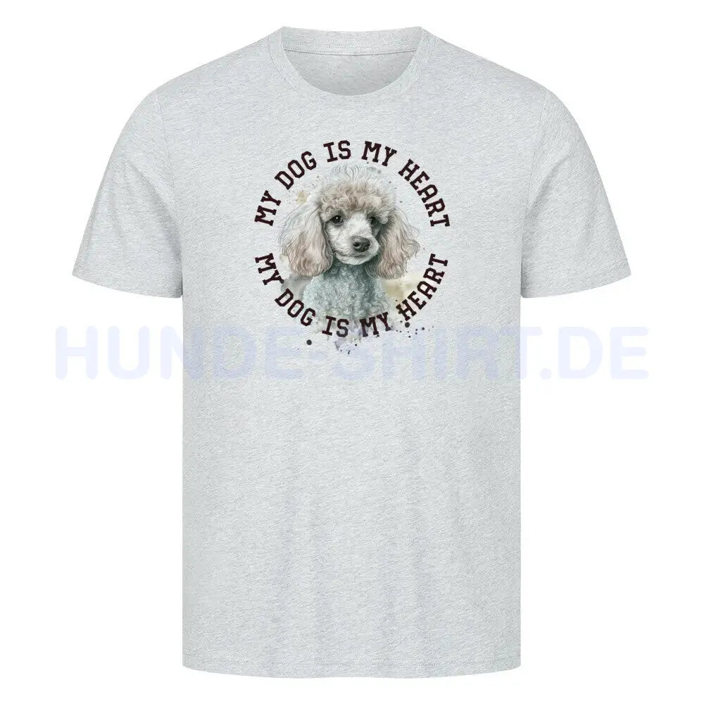 Premium T-Shirt "Zwergpudel HEART" Heather Grey – hunde-shirt.de